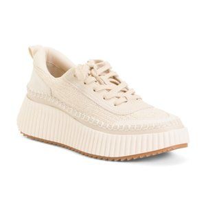 NEW DOLCE VITA Platform Lace Up Sneakers Ivory 764tn